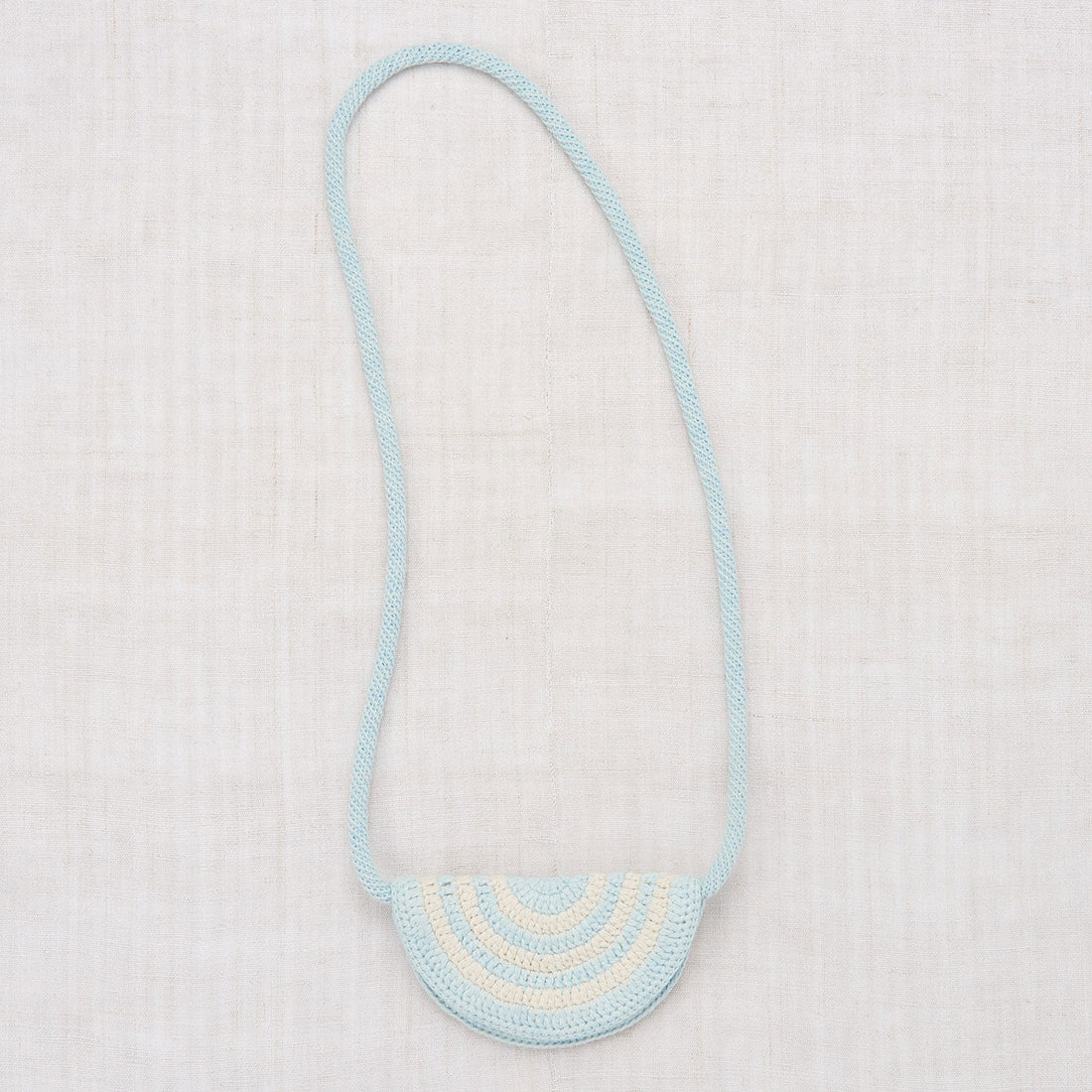 Misha and Puff accessories OS Misha and Puff Steel Blue Crochet Half Moon Bag