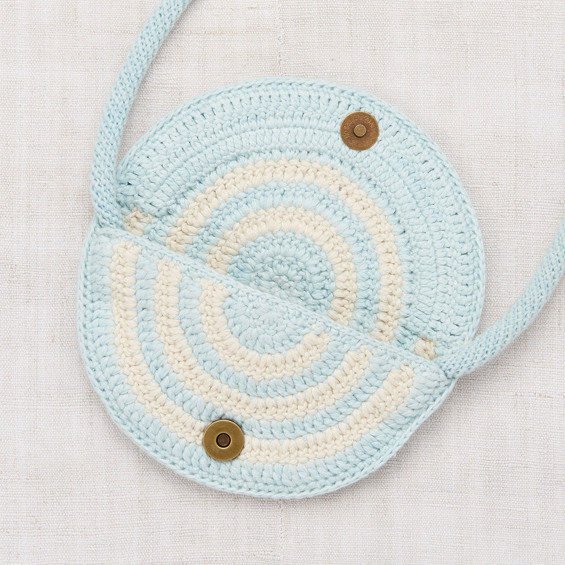 Misha and Puff accessories OS Misha and Puff Steel Blue Crochet Half Moon Bag