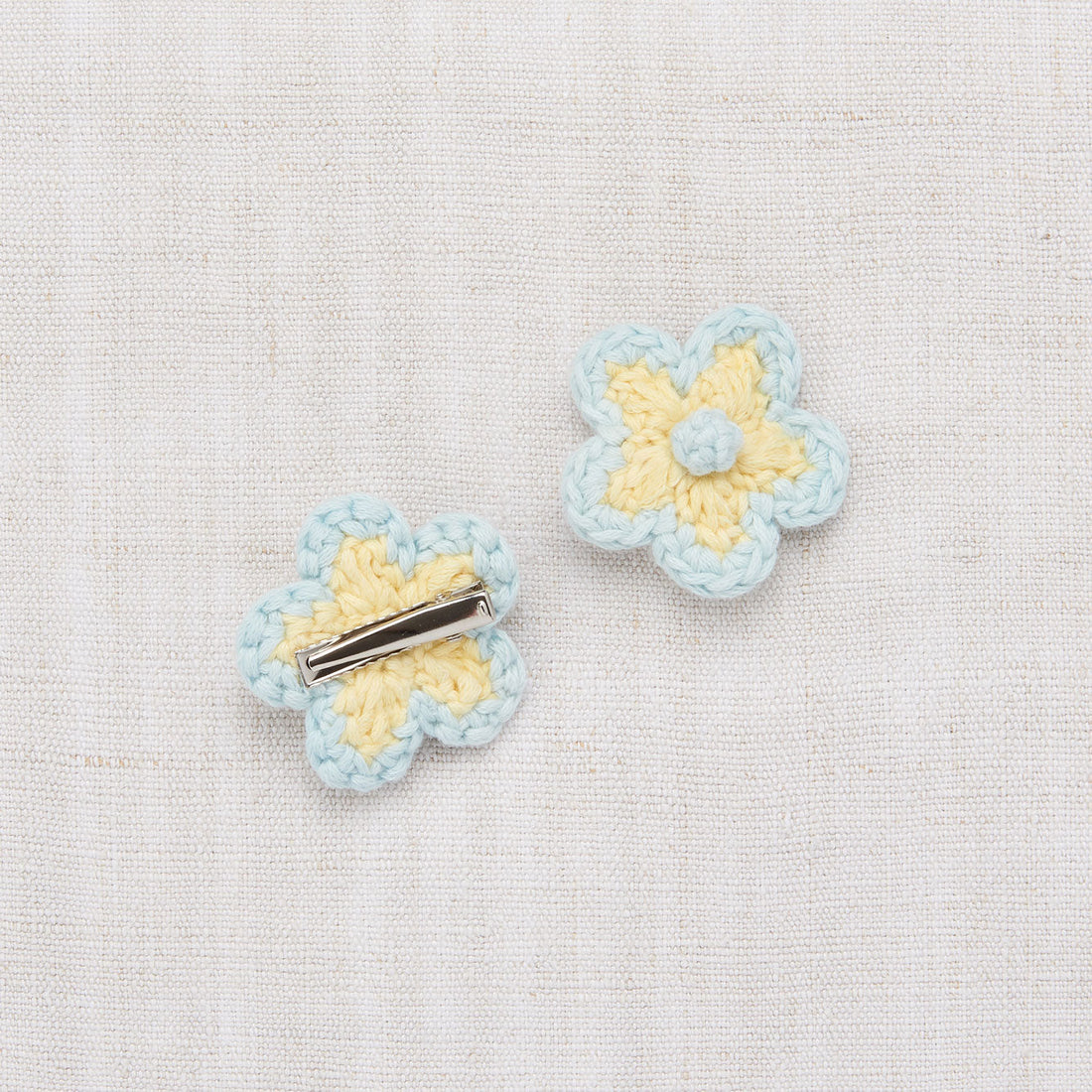 Misha and Puff accessories OS Misha and Puff Steel Blue Medium Flower Clip Set