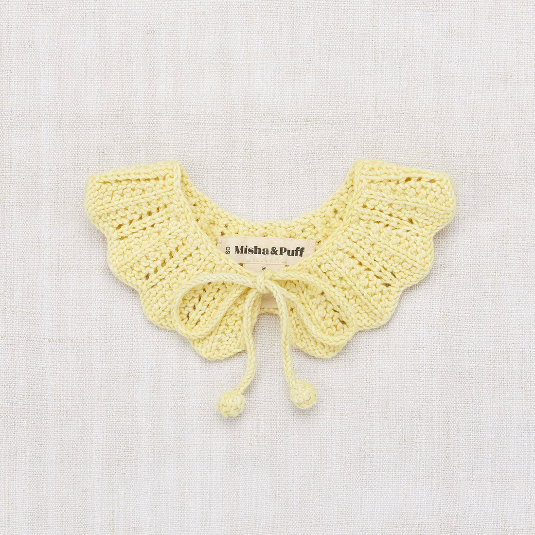 Misha and Puff accessories OS Misha and Puff Vintage Yellow Crochet Scallop Annette Collar