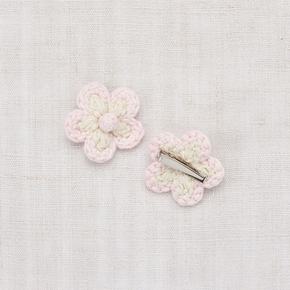 Misha and Puff accessories OS Misha and Puff Winter Cream Medium Flower Clip Set