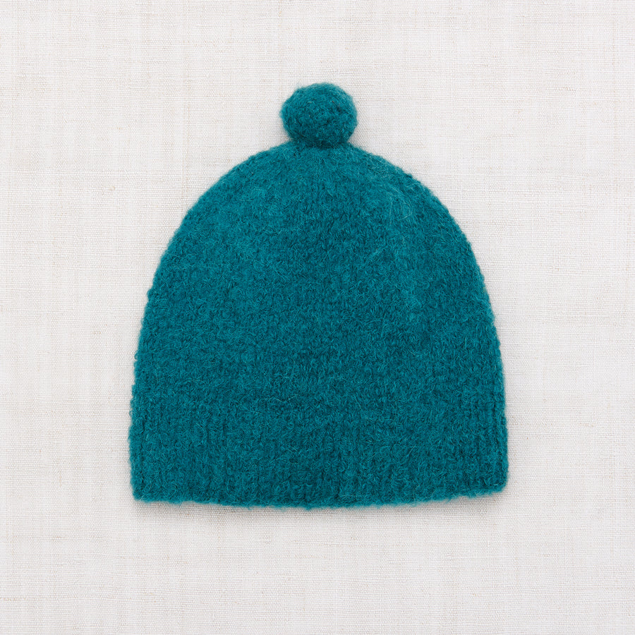 Misha and Puff Boucle Big Pom Hat - Peacock