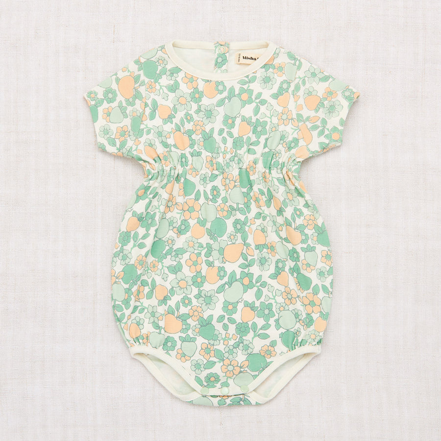 Misha and Puff Mint Orchard Print Balloon Romper