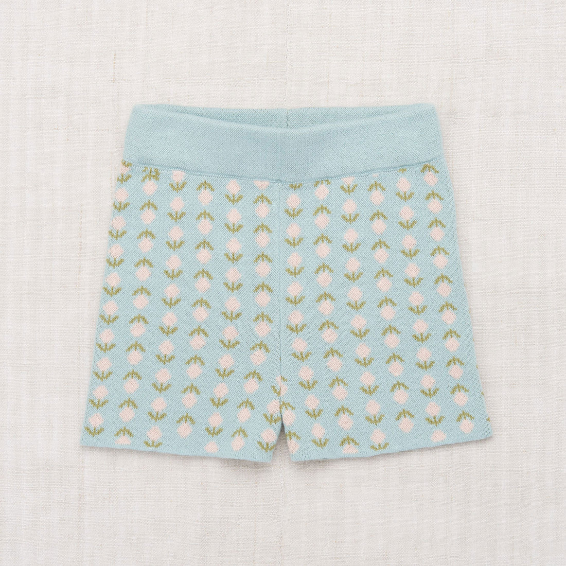 Misha and Puff bottoms Misha and Puff Steel Blue Flower Jacquard Shorts