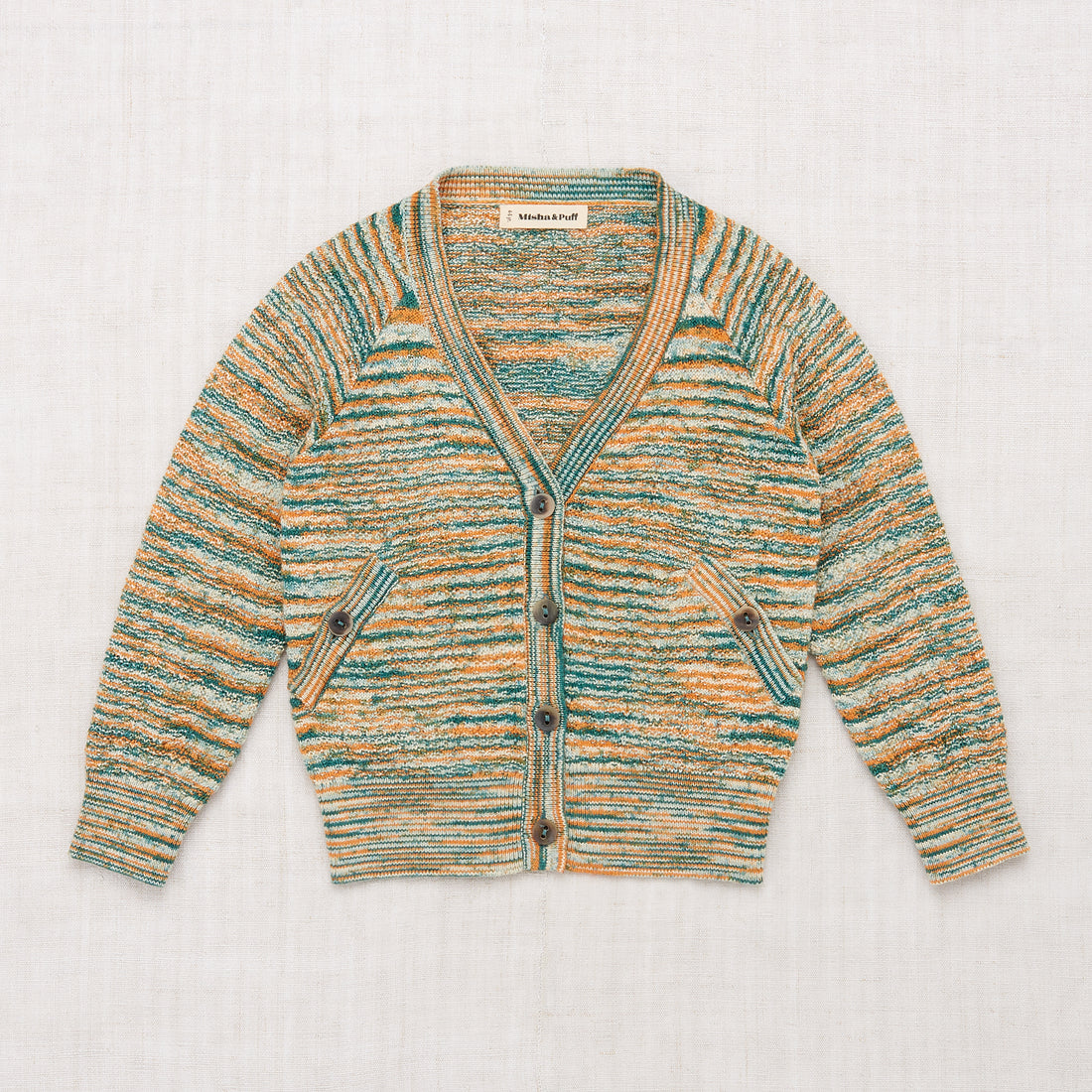Misha and Puff Chevron Everyday Cardigan - Peacock Space Dye