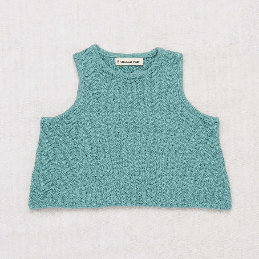 Misha and Puff Dusty Blue Chevron Tank
