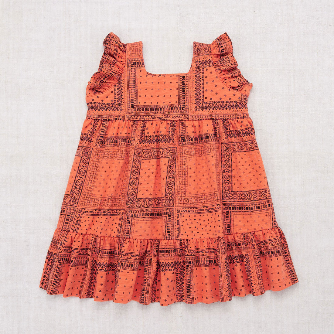Misha and Puff dresses Misha and Puff Melon Patchwork Bandana Ruffle Sleeve Dress