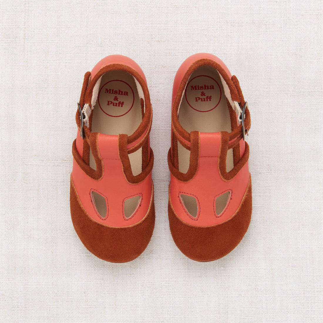 Misha and Puff Elmwood T-Strap Flats - Red Flame