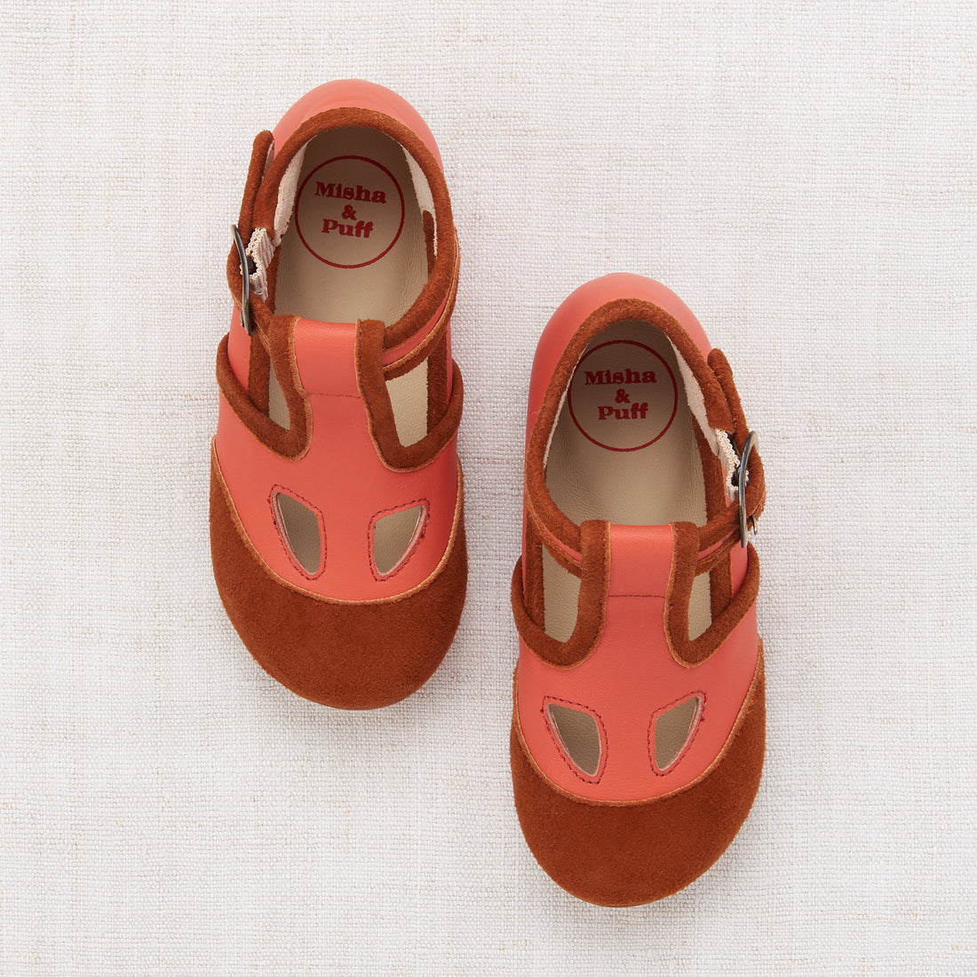 Misha and Puff Elmwood T-Strap Flats - Red Flame