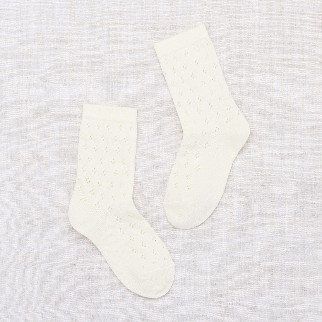 Misha and Puff Vanilla Eyelet Crew Socks