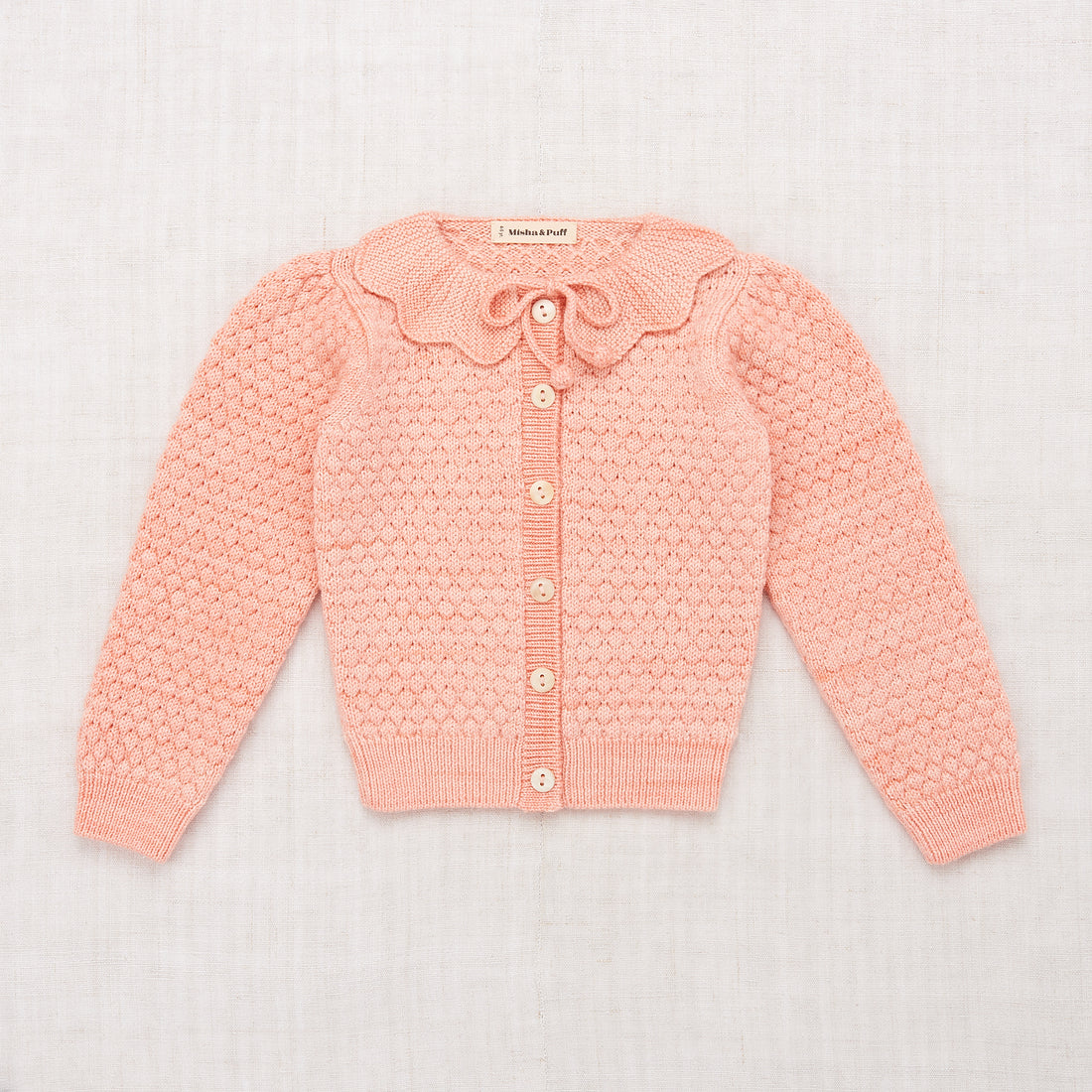 Misha and Puff Flower Cardigan - Grapefruit