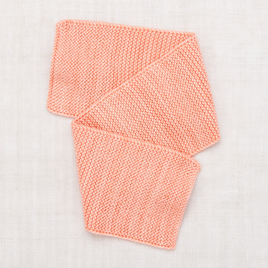 Misha and Puff Garter Stitch Scarf - Grapefruit