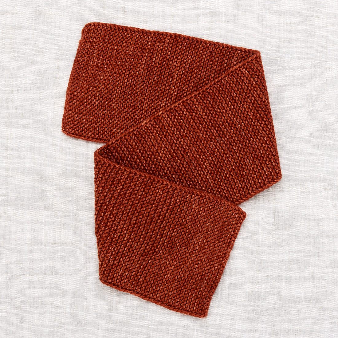Misha and Puff Garter Stitch Scarf - Henna