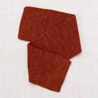 Misha and Puff Garter Stitch Scarf - Henna
