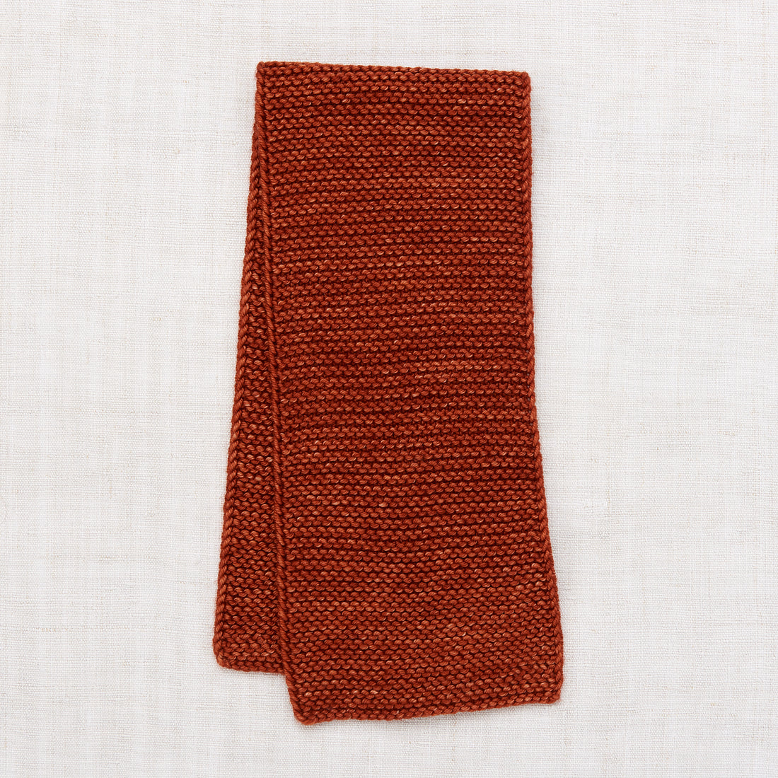 Misha and Puff Garter Stitch Scarf - Henna