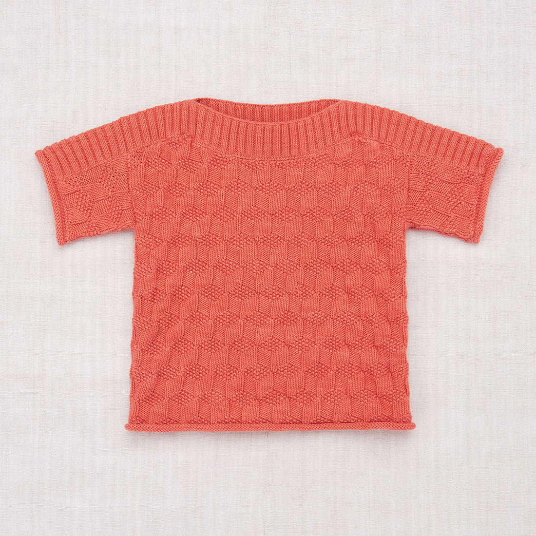 Misha and Puff knitwear Misha and Puff Melon Block Stitch Boatneck Tee