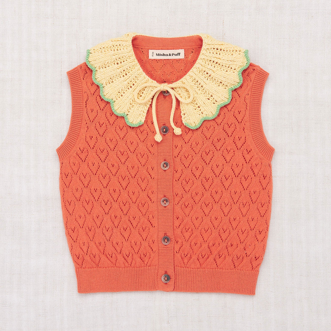 Misha and Puff knitwear Misha and Puff Melon Hearts Eyelet Zoe Vest