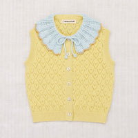 Misha and Puff knitwear Misha and Puff Vintage Yellow Hearts Eyelet Zoe Vest