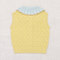 Misha and Puff knitwear Misha and Puff Vintage Yellow Hearts Eyelet Zoe Vest