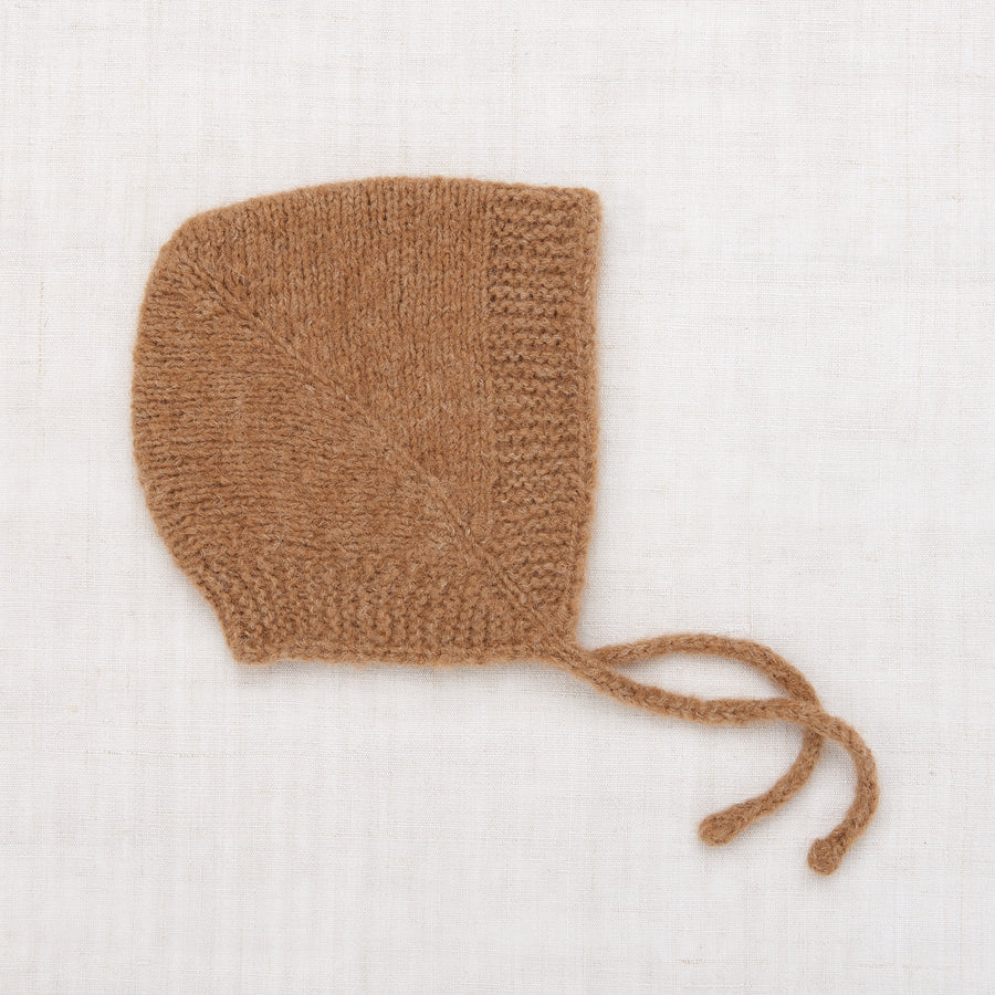 Misha and Puff Natural Alpaca Garter Bonnet - Camel