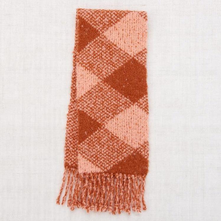 Misha and Puff Plaid Boucle Scarf - Henna