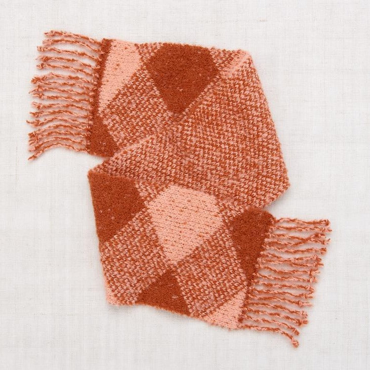 Misha and Puff Plaid Boucle Scarf - Henna