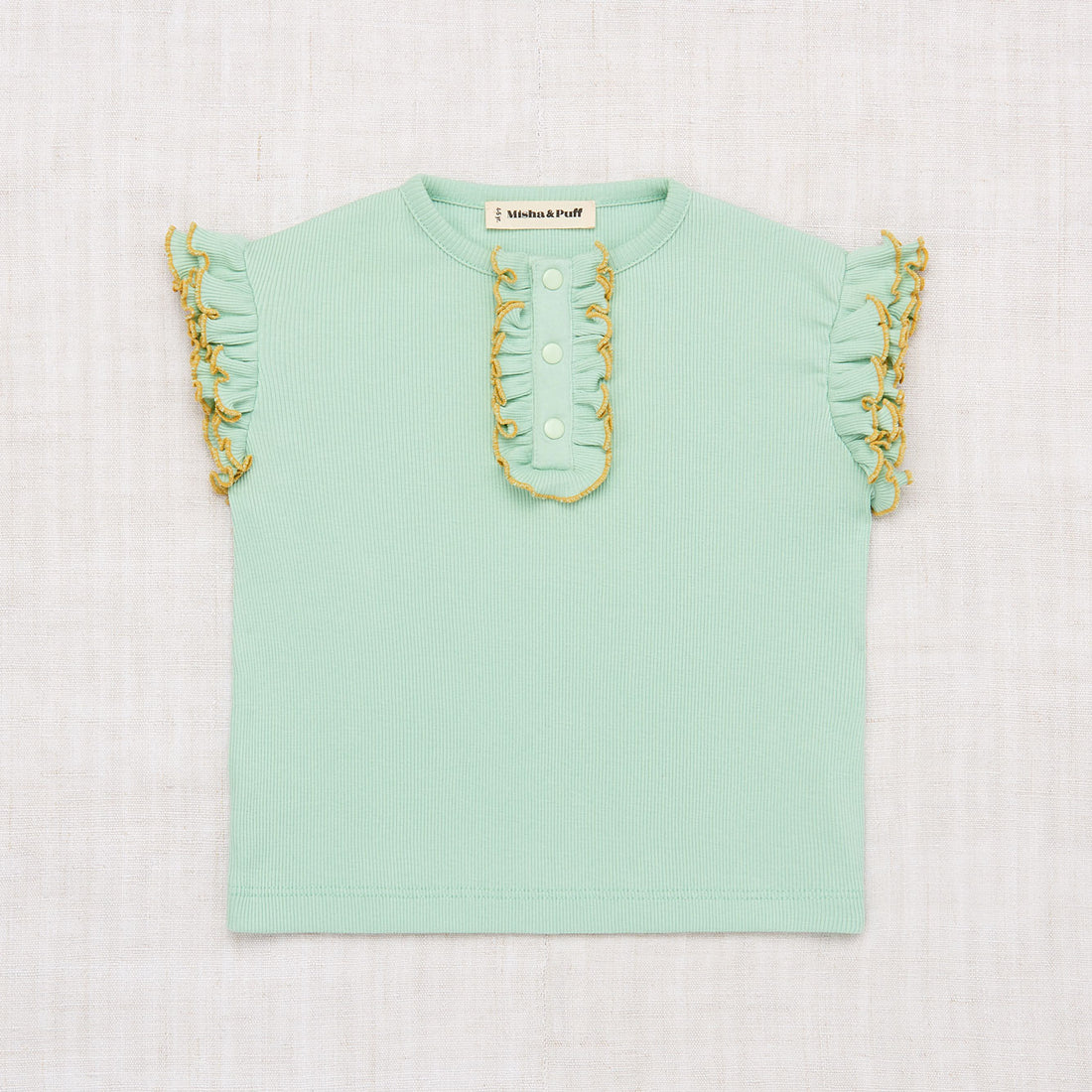 Misha and Puff Seafoam Rae Ruffle Top