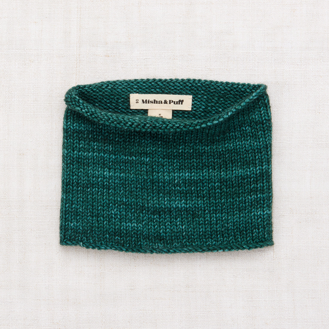 Misha and Puff Rolled Cowl - Peacock