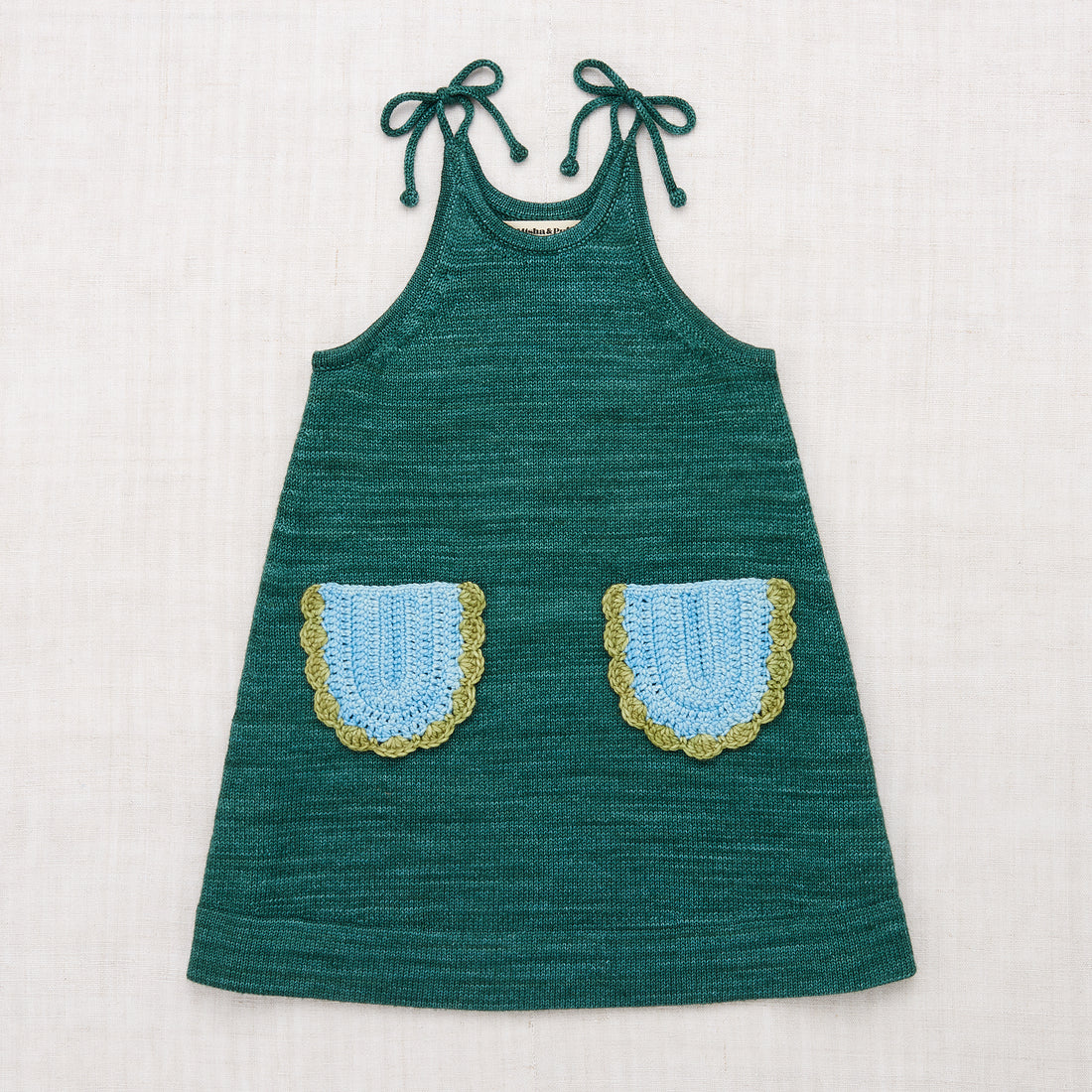 Misha and Puff Scallop Pockets Tie Dress - Peacock