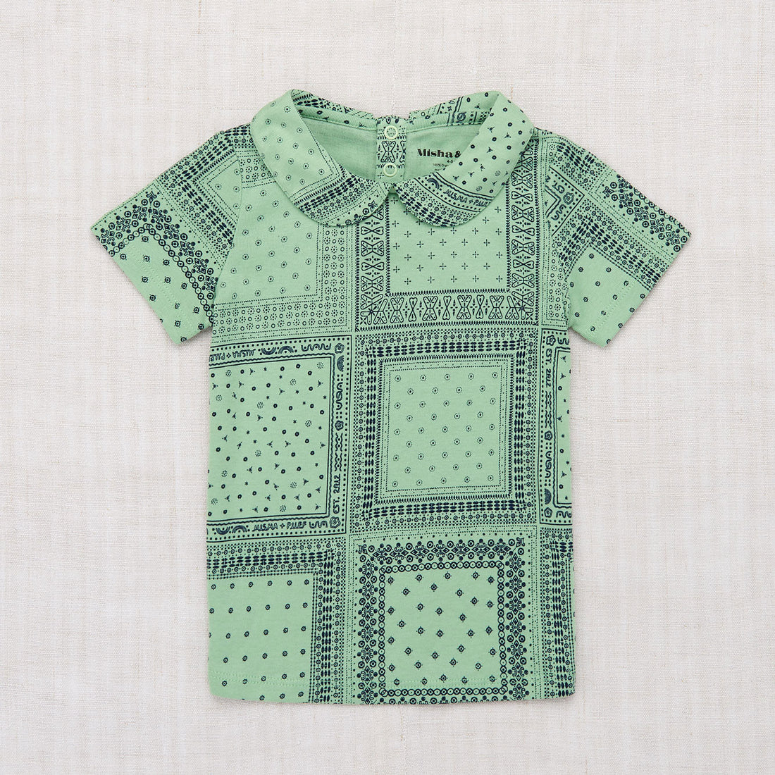 Misha and Puff tees Misha and Puff Peapod Patchwork Bandana Collar Tee