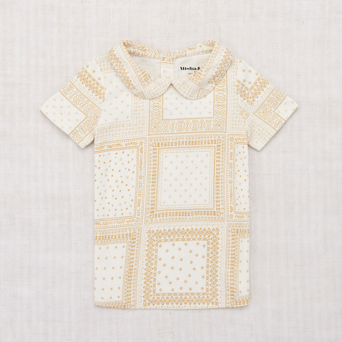 Misha and Puff tees Misha and Puff Winter Cream Patchwork Bandana Collar Tee