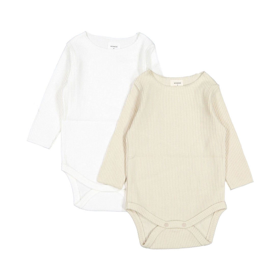 Monbebe bodysuits Monbebe Ivory/Light Beige Bodysuit Set