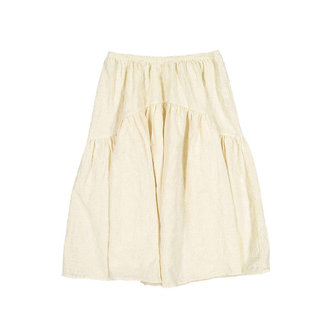 Monbebe bottoms Monbebe Cream Wave Long Skirt