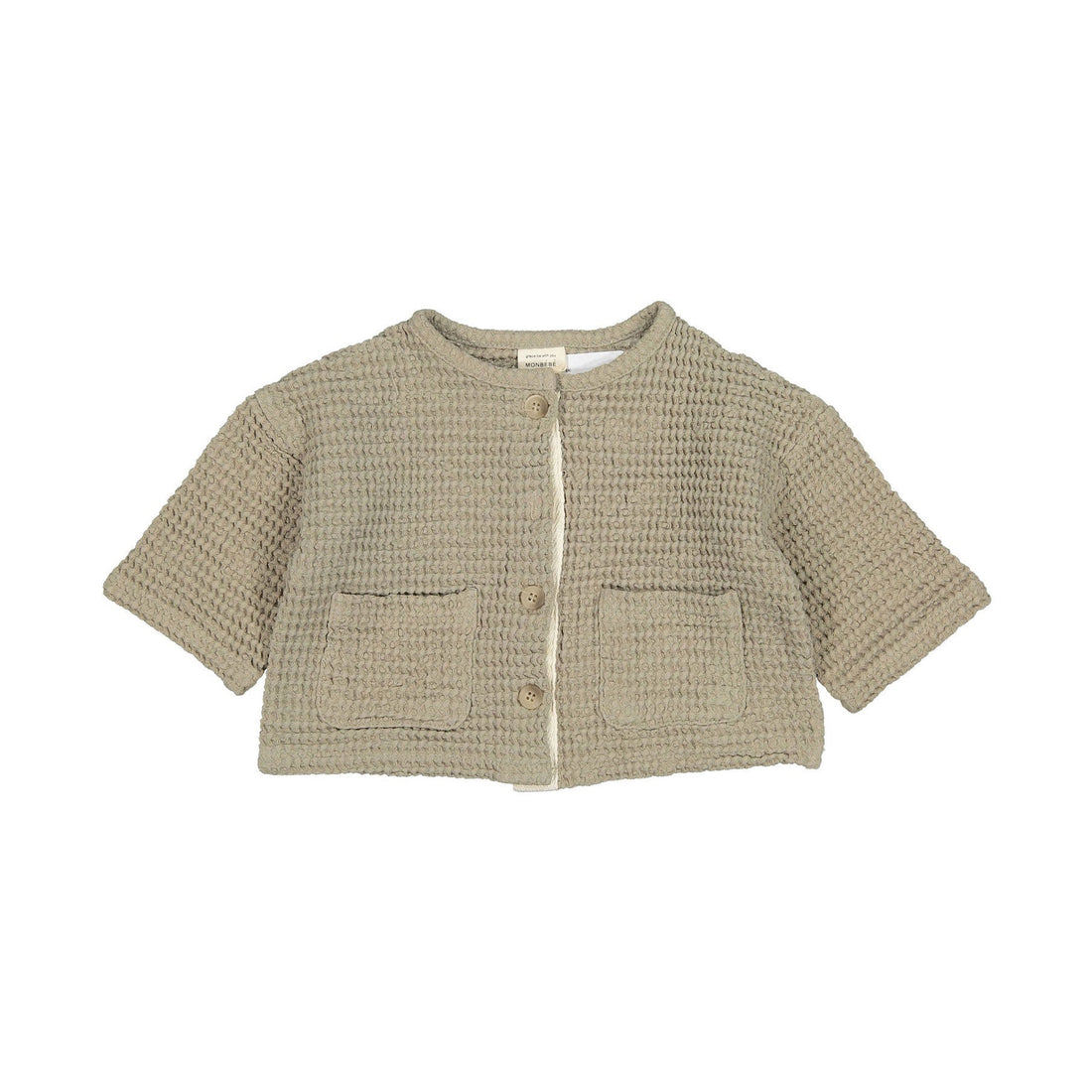 Monbebe knitwear Monbebe Light Khaki Croiffle Cardigan