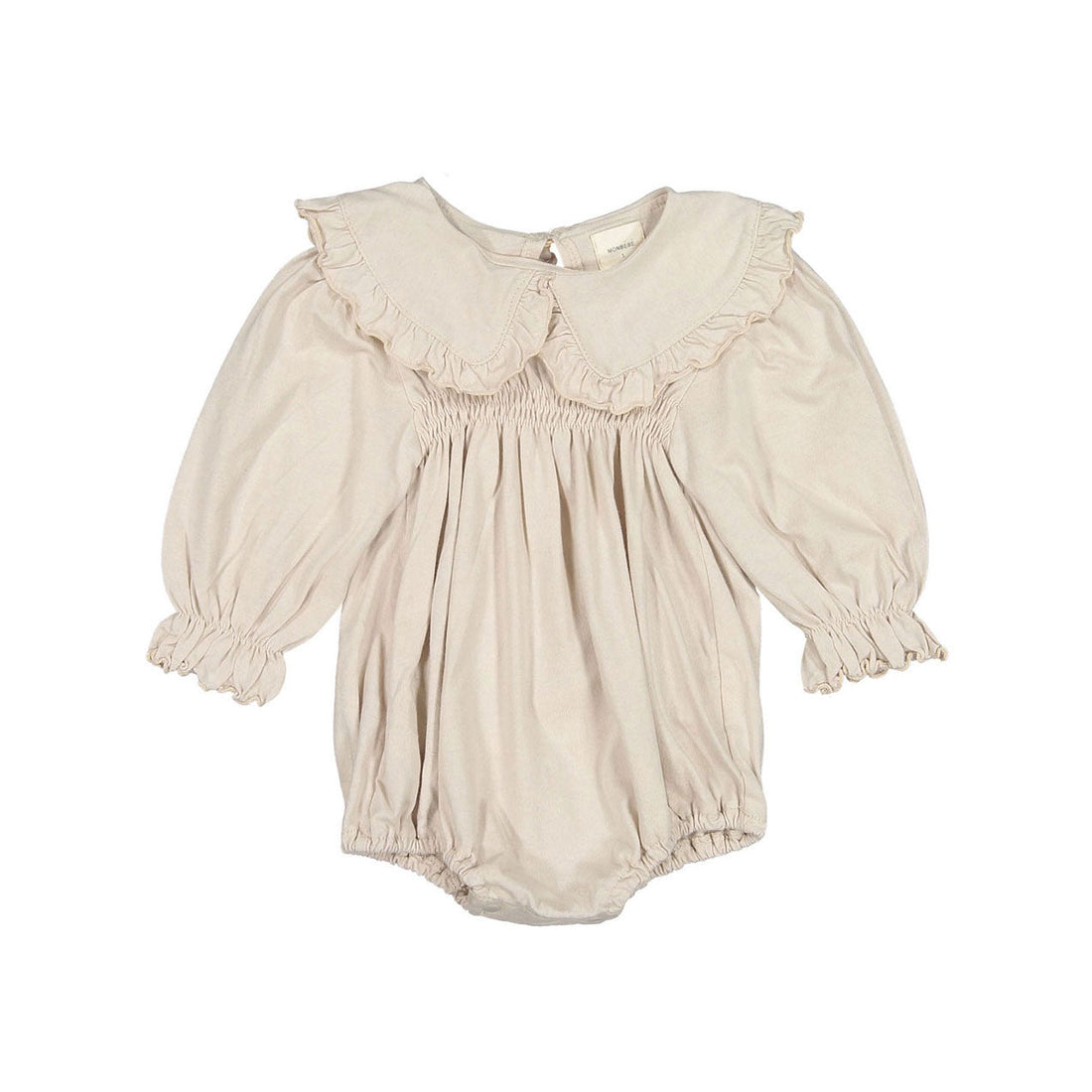Monbebe rompers Monbebe Beige Organic Collar Romper