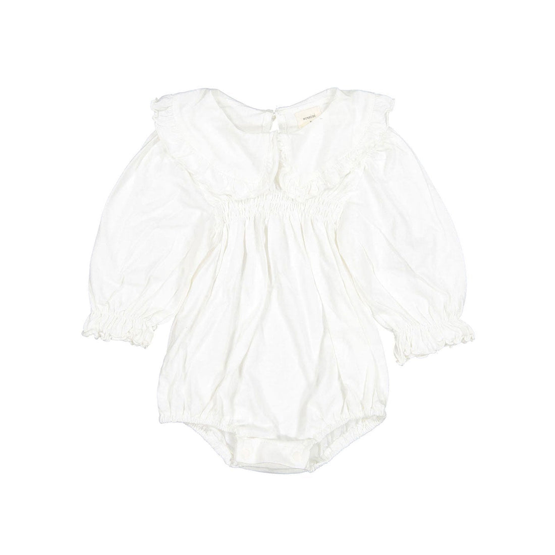 Monbebe rompers Monbebe Ivory Organic Collar Romper