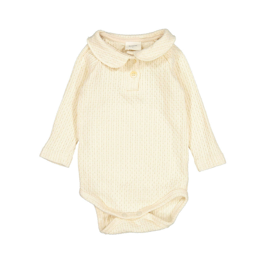 Monbebe rompers Monbebe Light Beige Pine Collar Bodysuit