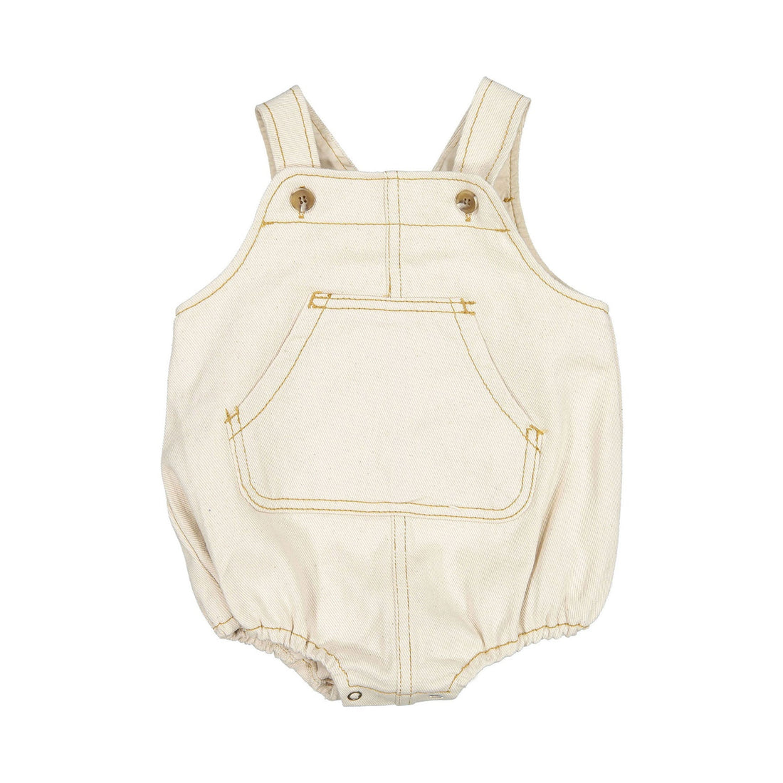 Monbebe rompers Monbebe Off White Bebe Dungarees Romper