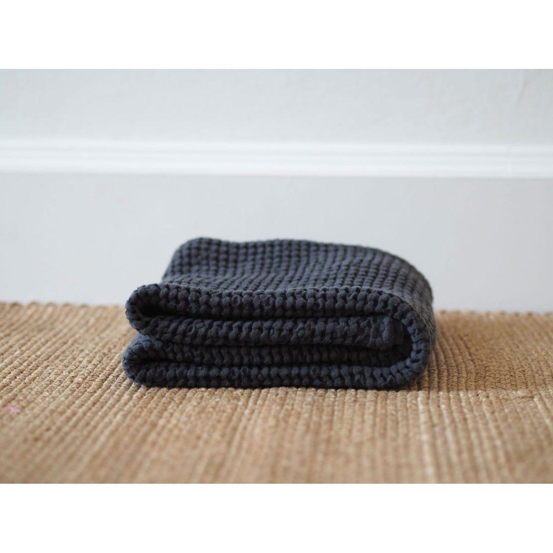 Mallino Moon Graphite Waffle Blanket