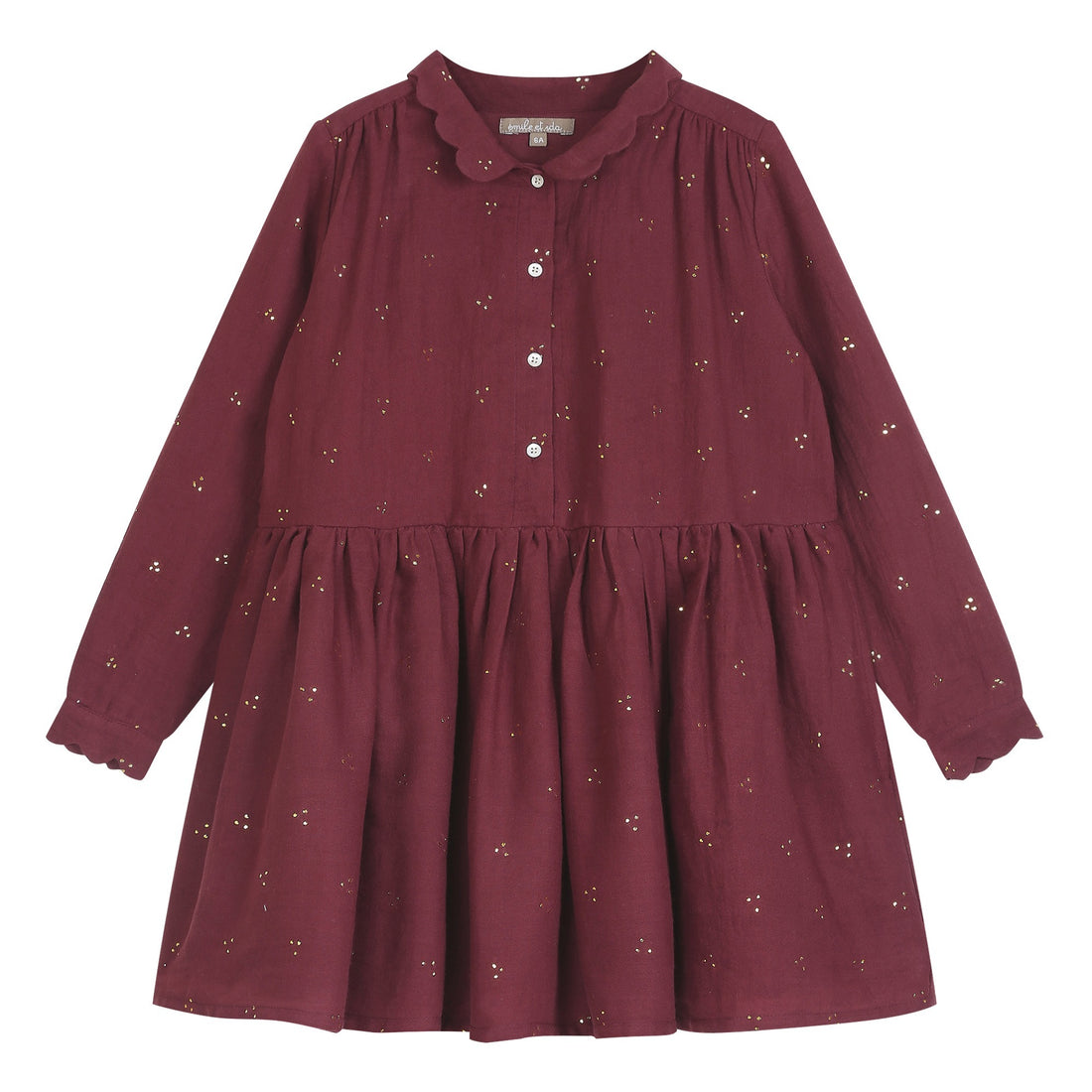 Emile et Ida Marine Cherry Stamped Dress