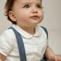 Nanos blouses Nanos White Linen Peter Pan Baby Blouse