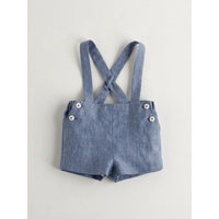 Nanos bottoms Nanos Chambray Linen Baby Suspender Shorts