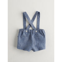 Nanos bottoms Nanos Chambray Linen Baby Suspender Shorts