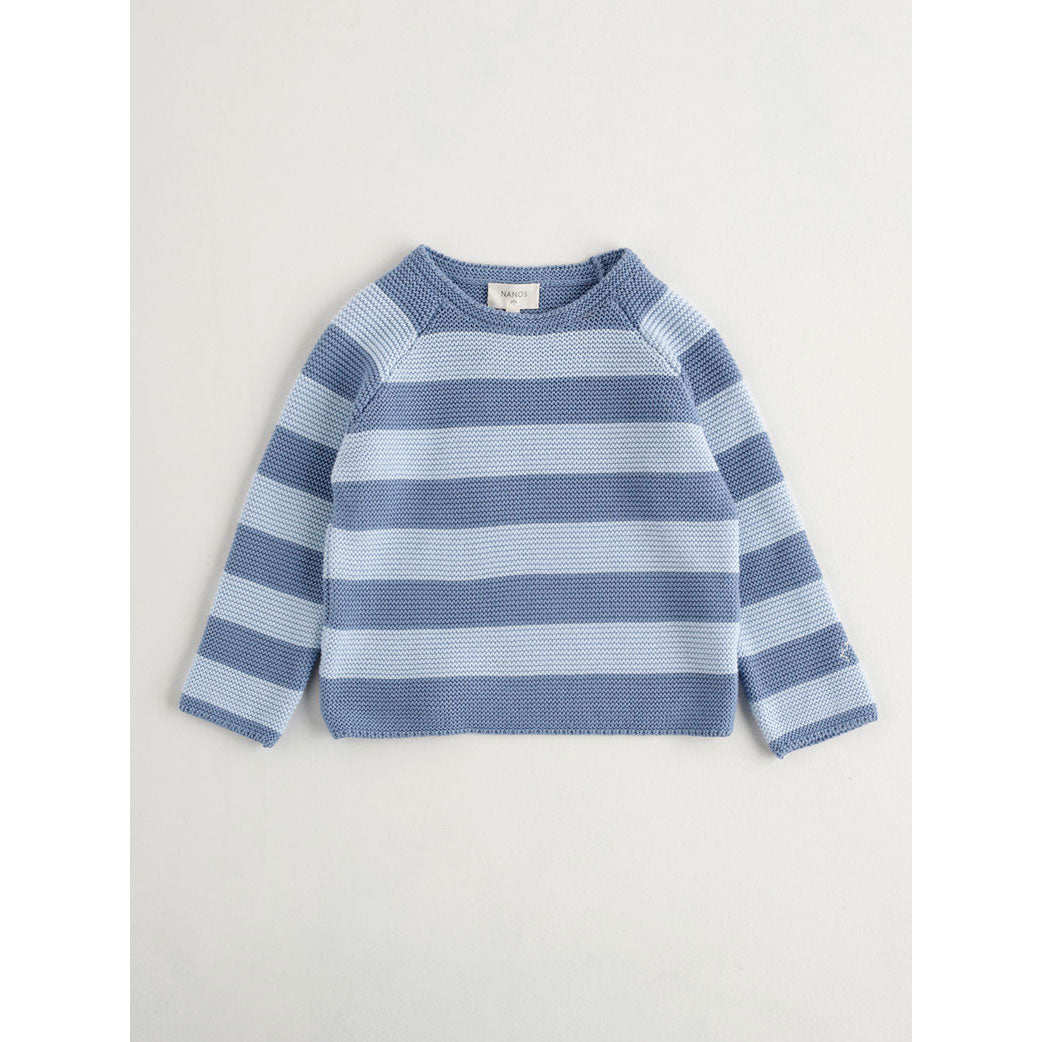 Nanos knitwear Nanos Deep Blue Thick Stripe Sweater