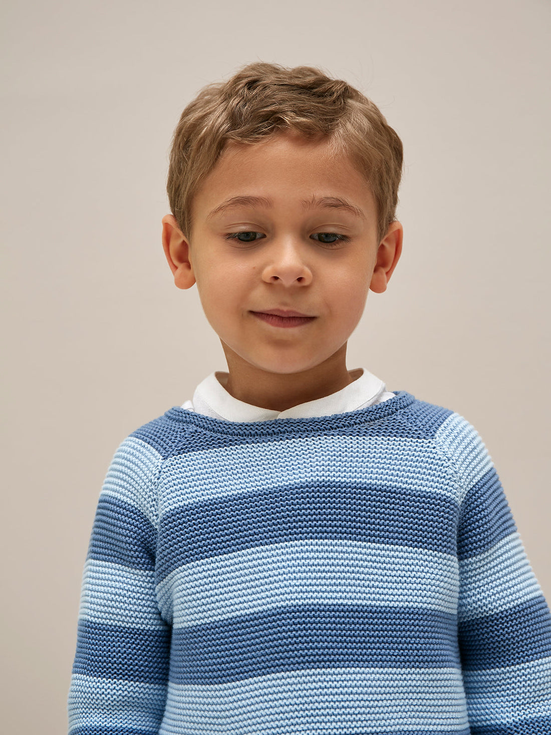 Nanos knitwear Nanos Deep Blue Thick Stripe Sweater
