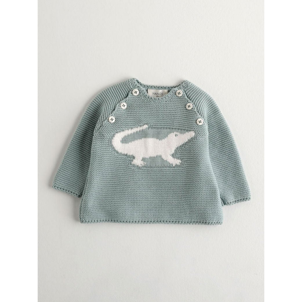 Nanos knitwear Nanos Green Croc Baby Sweater