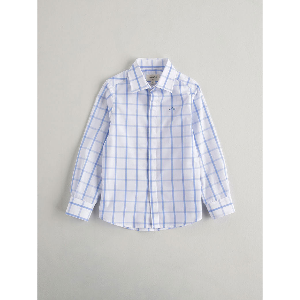 Nanos shirts Nanos Blue Check Collared Shirt