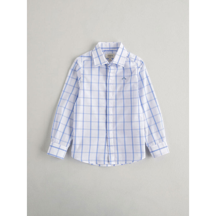 Nanos shirts Nanos Blue Check Collared Shirt