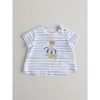 Nanos tees Nanos Blue Stripe Swimmer Baby Tee