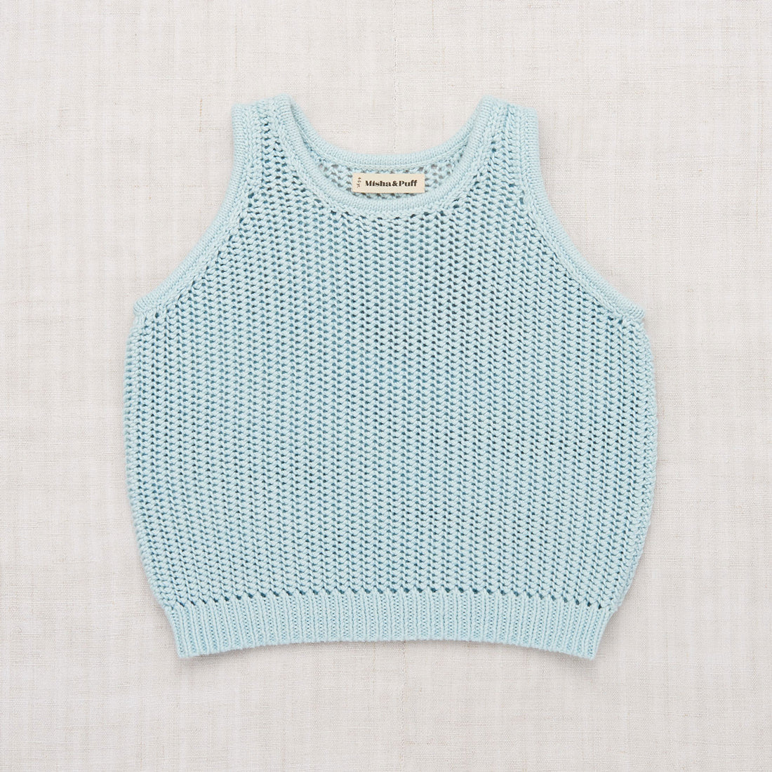 Misha and Puff Steel Blue Net Stitch Tank